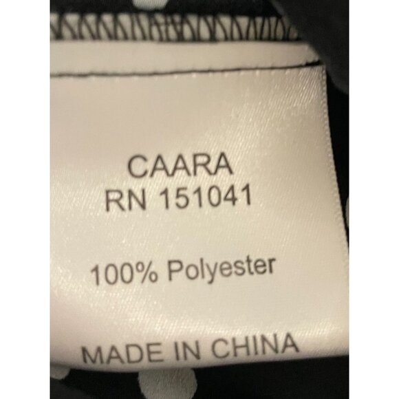 CAARA Millazo Black Polka Dot Asymmetrical Shift Crew Neck Dress Size Large - Picture 15 of 16